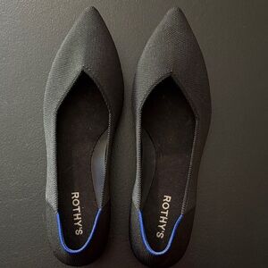 Rothy's Pointed Toe Black and Blue Women's Flats